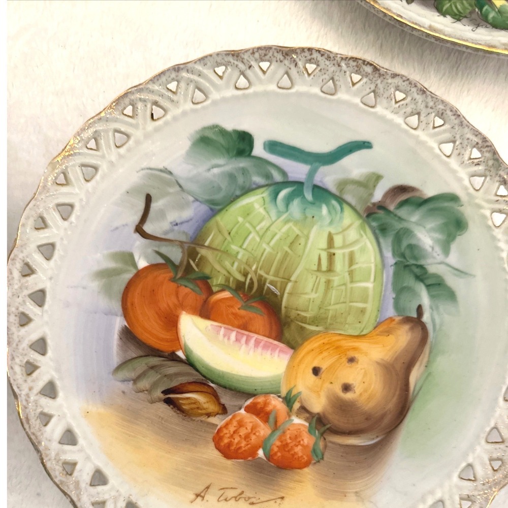Ucagco Vintage Decorative Plate 7.5in White Excellent Hand
Painted Fruit Japan